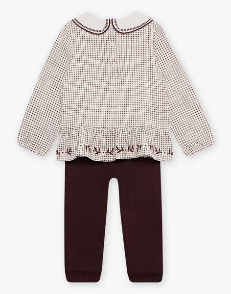 Ensemble blouse et legging bébé fille en molleton DAKORALIE / 22H1BFR1ENS006