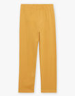 Pyjama deux pièces jaune moutarde en coton avec cape tête de léopard FLORIAGE1 / 23E5PG42PYT107