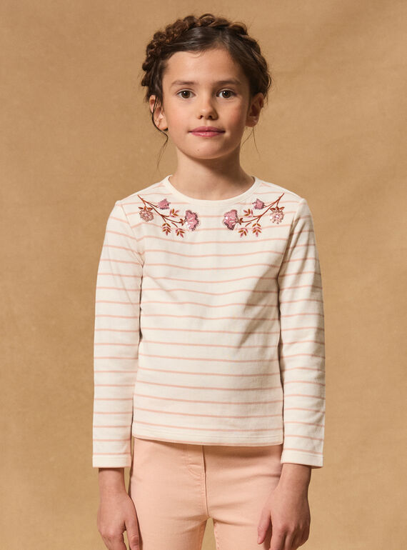 T-shirt marinière rose sequins MIXMARETTE 1 / 25E2PF51TML001