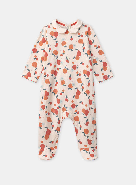 Grenouillère écrue imprimé fruits Bébé Fille NEBILLIE / 25H5BFB2GRE114