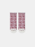 Chaussettes rose imprimé fleuries et tête de chat  NAELENI / 25H4BFL1SOQ303