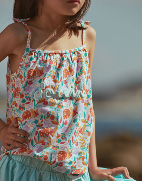 Débardeur et jupe short turquoise et orange en jersey FRUTETTE / 23E2PFU4ENS001