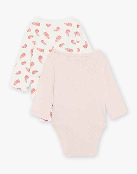 Lot de 2 bodies en coton bio bébé fille DORLANE / 22H0NF11BOD307