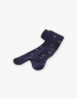 Collant marine à jacquard fleurs multicolores DICOETTE / 22H4PFE1COL070