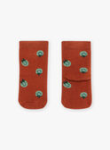 Chaussettes bouclettes rouge brique tomates FACOCO / 23E4BGB2SOQ506