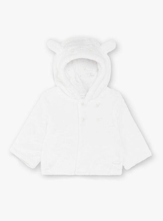 Veste à capuche en fausse fourrure blanche bébé mixte ZOAIME / 21E0CMG1VES000