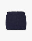 Snood marine nud popeline imprimé fleurs DRAVIETTE / 22H4PFG1SNO070