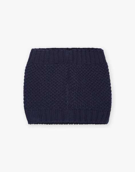 Snood marine nud popeline imprimé fleurs DRAVIETTE / 22H4PFG1SNO070