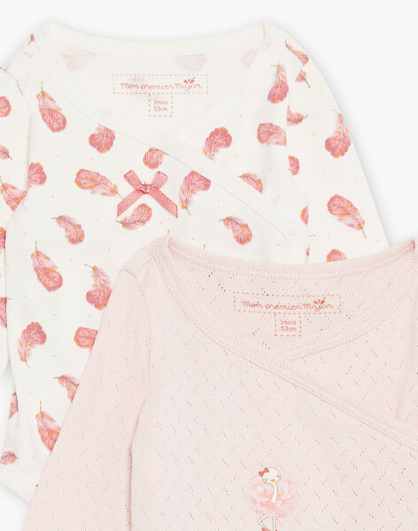 Lot de 2 bodies en coton bio bébé fille DORLANE / 22H0NF11BOD307