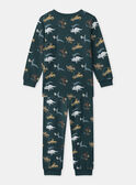 Pyjama vert foncé imprimé dinosaures Garçon NUIAVIAGE / 25H5PGB1PYJ001