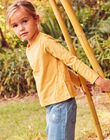 T-shirt jaune mimosa à broderies fleuries FAJONETTE / 23E2PF82TMLB105