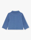 Cardigan bleu marine esprit veste à patchs fleurs FABARBARA / 23E1BF82CAR070