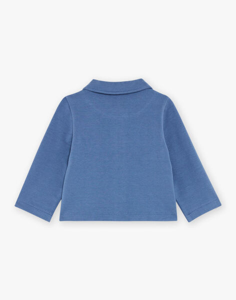Cardigan bleu marine esprit veste à patchs fleurs FABARBARA / 23E1BF82CAR070