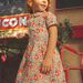 Robe chemise écrue à fleurs