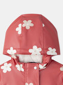 Imperméable rose imprimé fleurs Fille NINOUETTE / 25H2PFE1IMP404