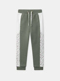 Jogging vert kaki et imprimé fleuri Fille NAEFETTE / 25H2PF32JGBG602