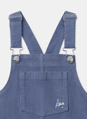 Salopette robe bleue en velours Fille NUCHASETTE / 25H2PFQ1CHS205