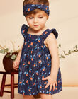 Robe et culotte bleu marine à imprimé fruit FAZOE / 23E1BFR2ROB070