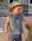 Blouse écrue en popeline avec fleurs FANOLA / 23E1BFN1CHE001