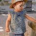 Blouse écrue en popeline avec fleurs