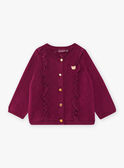 Cardigan violet en maille fantaisie à détails volants bébé fille CAIRENE / 22E1BF92CAR708