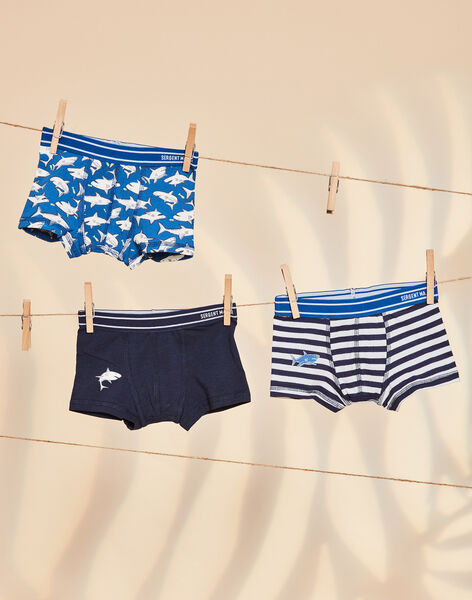 Lot de 3 boxers assortis en coton biologique FLOBRAGE / 23E5PGH2BOX070