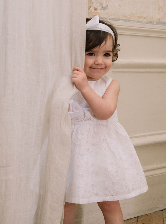 Robe et bloomer de cérémonie écrue bébé fille CAJULIE / 22E1BFH2CHS001
