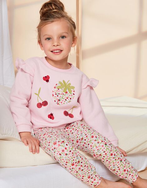 Ensemble pyjama rose pâle à et motifs fantaisie FLOJAETTE / 23E5PF22PYJ309