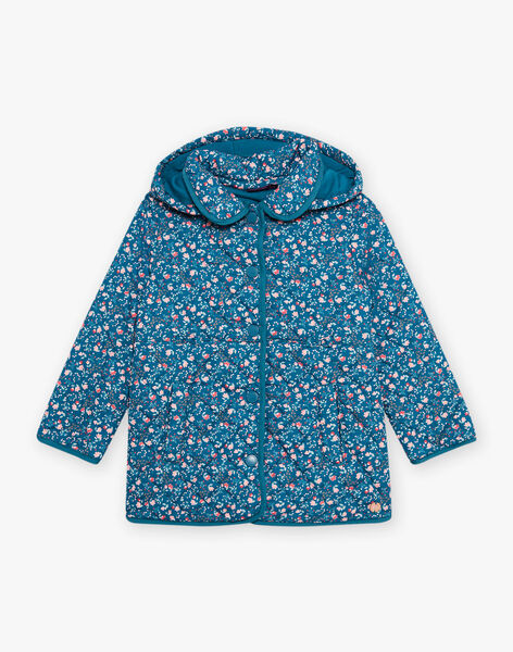 Veste matelassée à capuche bleu canard DRAMIETTE / 22H2PFG1VES714