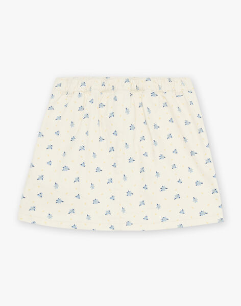 Jupe en jean vanille à fleurs FAJUPETTE / 23E2PF81JUP632
