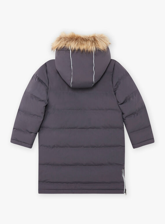 Parka gris foncé doublure polaire enfant garçon BADOUNAGE / 21H3PGE3PARJ916
