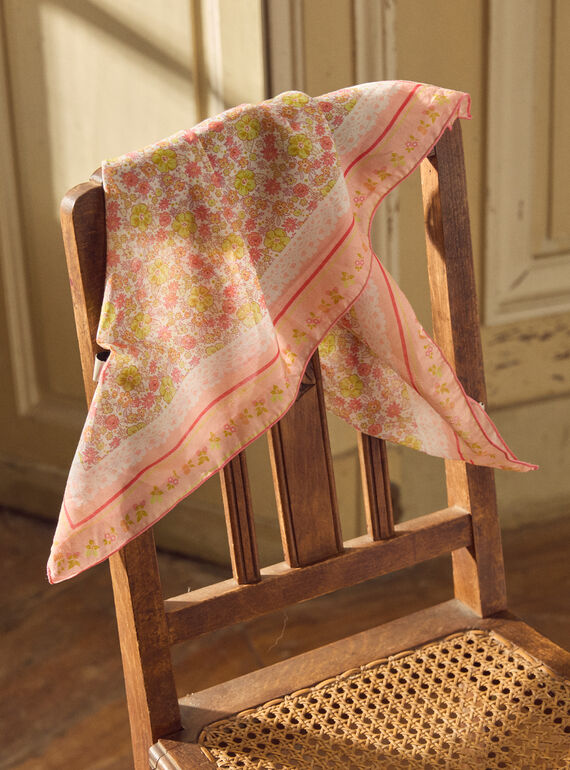 Foulard carré imprimé fleuri  MLAFOLETTE / 25E4PFK1ECH301