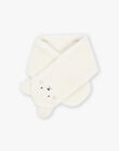 Echarpe blanche en fourrure synthétique avec visage d'ourson DIOLAF / 22H4BGM3ECH001