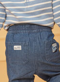 Pantalon en denim bleu avec découpes LADORIAN / 24H1BGJ1JEAP274