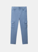 Pantalon cargo slim bleu givré LESLIMAGE / 24H3PGJ1PANC206