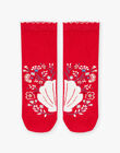 Chaussettes rouges à coquillage et fleurs FOCHOETTE / 23E4PFC1SOQ410