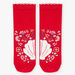 Chaussettes rouges à coquillage et fleurs