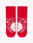 Chaussettes rouges à coquillage et fleurs FOCHOETTE / 23E4PFC1SOQ410
