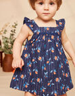 Robe et culotte bleu marine à imprimé fruit FAZOE / 23E1BFR2ROB070