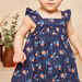Robe et culotte bleu marine à imprimé fruit