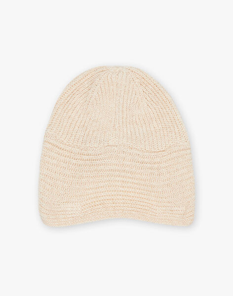 Bonnet beige en tricot FRABONETTE / 23E4PF51BON808