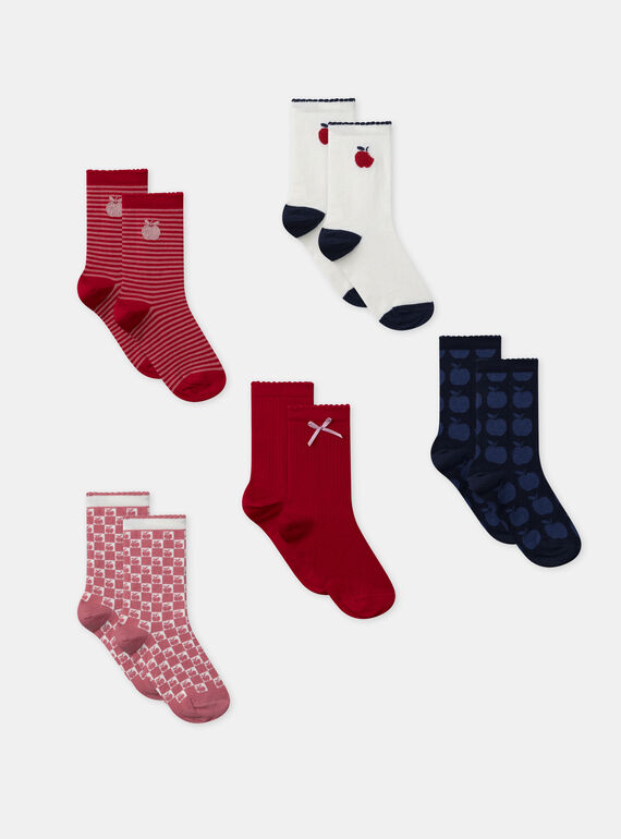 Lot de 5 collants à rayures, imprimés ou uni Fille NOCHOZETTE / 25H4PFP1LC5050