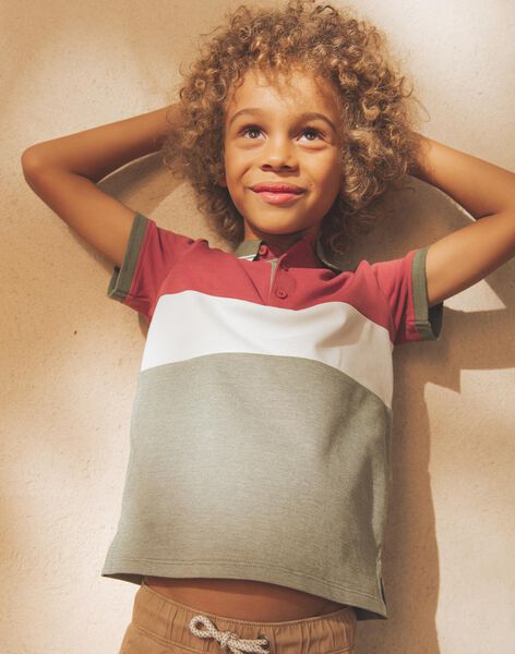 Polo colorblock avec dinosaure FRIPLAGE1 / 23E3PGD1POL628
