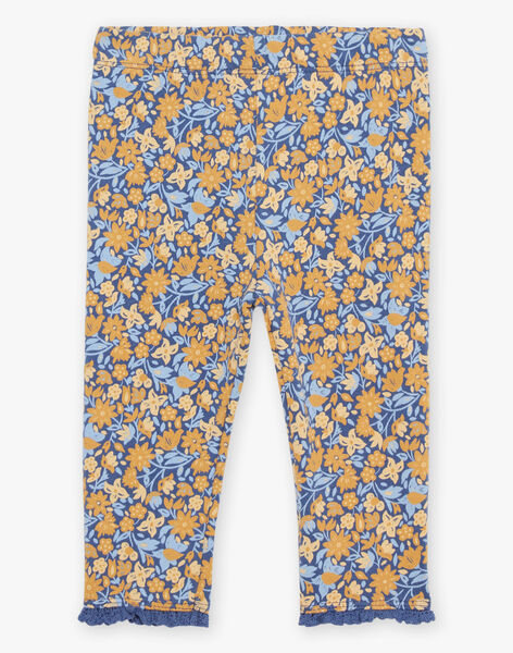 Chemisier écru avec legging et bandeau bleu marine à fleurs 23E1BF81ENS001