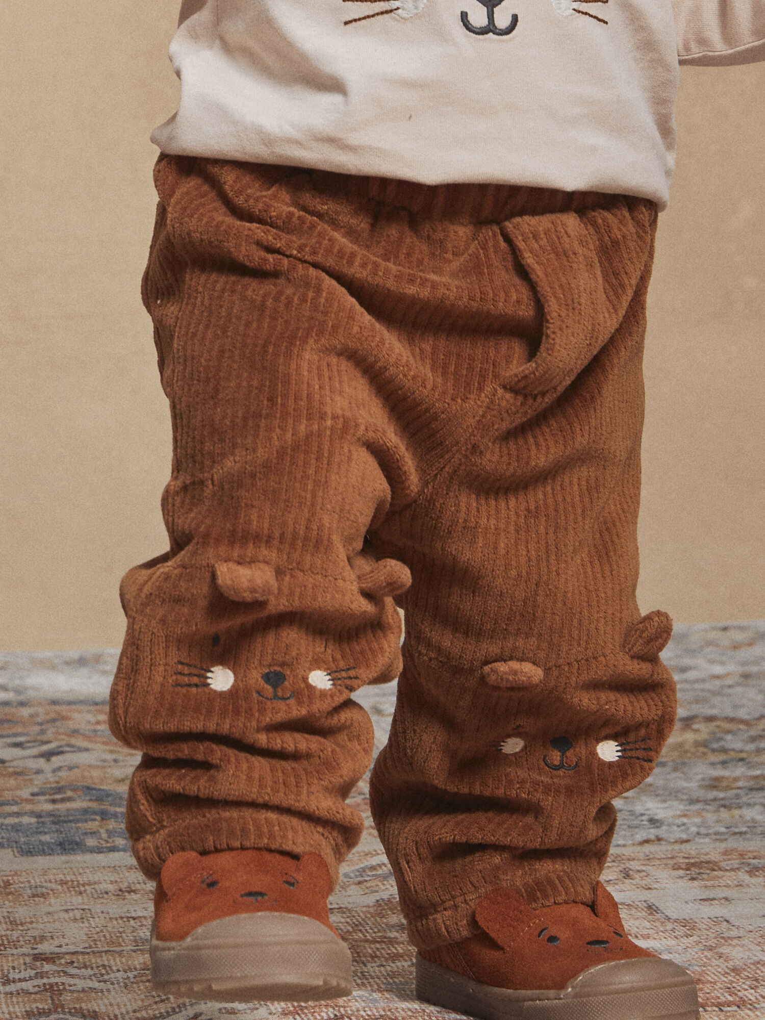 Pantalon marron garcon best sale