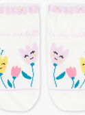 Chaussettes basses écrues à motif fleurs FLEWETTE / 23E4PFS1SOB001