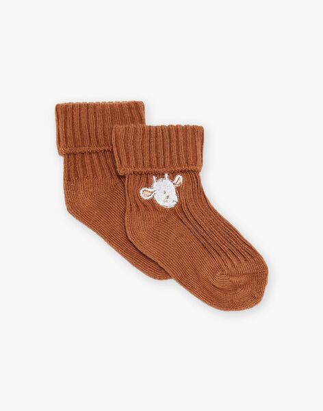 Ensemble haut écru, pantalon et chausettes caramel FORTUNATO / 23E0CM61ENS817