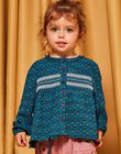 Blouse bleu canard à imprimé fleuri DAMELODIE / 22H1BFU1CHE714