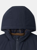 Parka 2 en 1 bleu foncé ou marron matelassé à manches longues Garçon NINCARAGE / 25H3PGE2PARC214