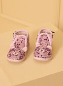 Chausson de couleur rose imprimé petites fleurs LEAUDREY / 24F10BF31CHP301